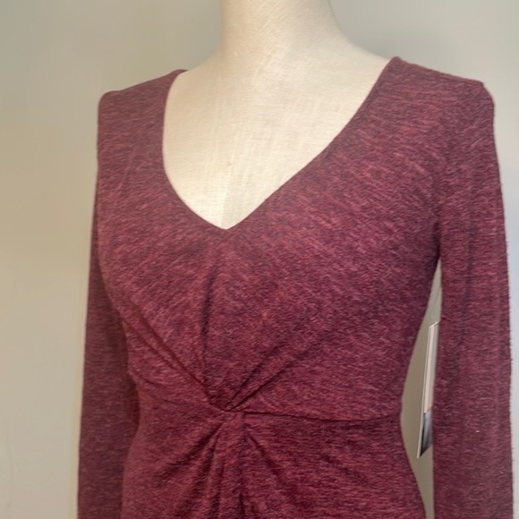 Threads & States Dress long sleeve twist front slit maxi New Sz Small - Picture 10 of 11